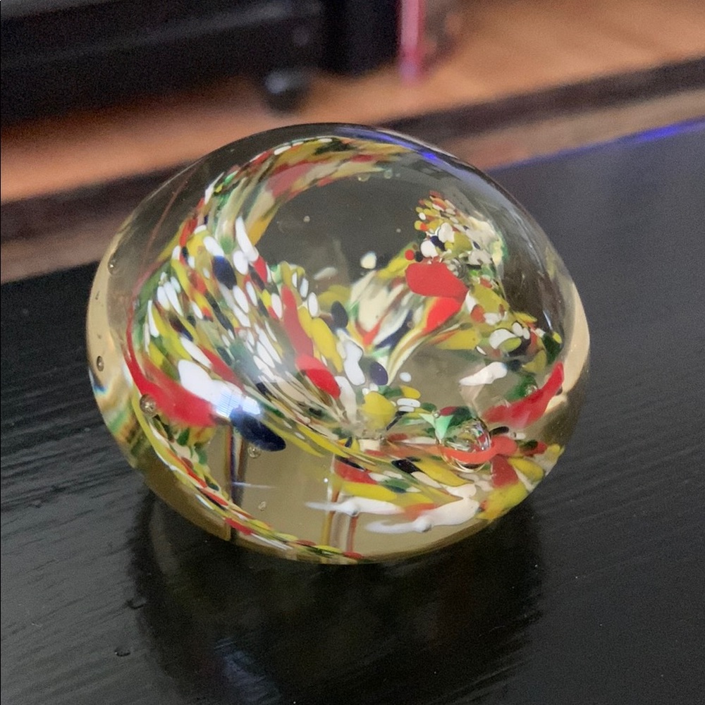 Colorful Glass Art Paperweight